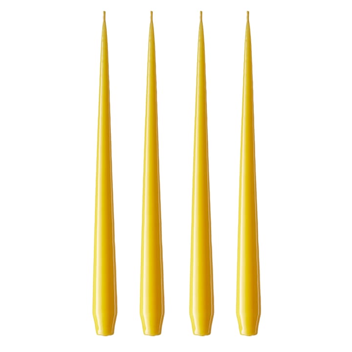ester & erik -kynttilä, 4-pakkaus lakattu - dark Lemon drop 15/2-0, 32 cm - Ester & erik