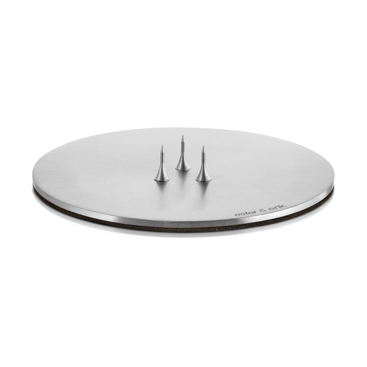 ester & erik kynttilälautanen Ø9 cm matta - 
Silver - Ester & erik