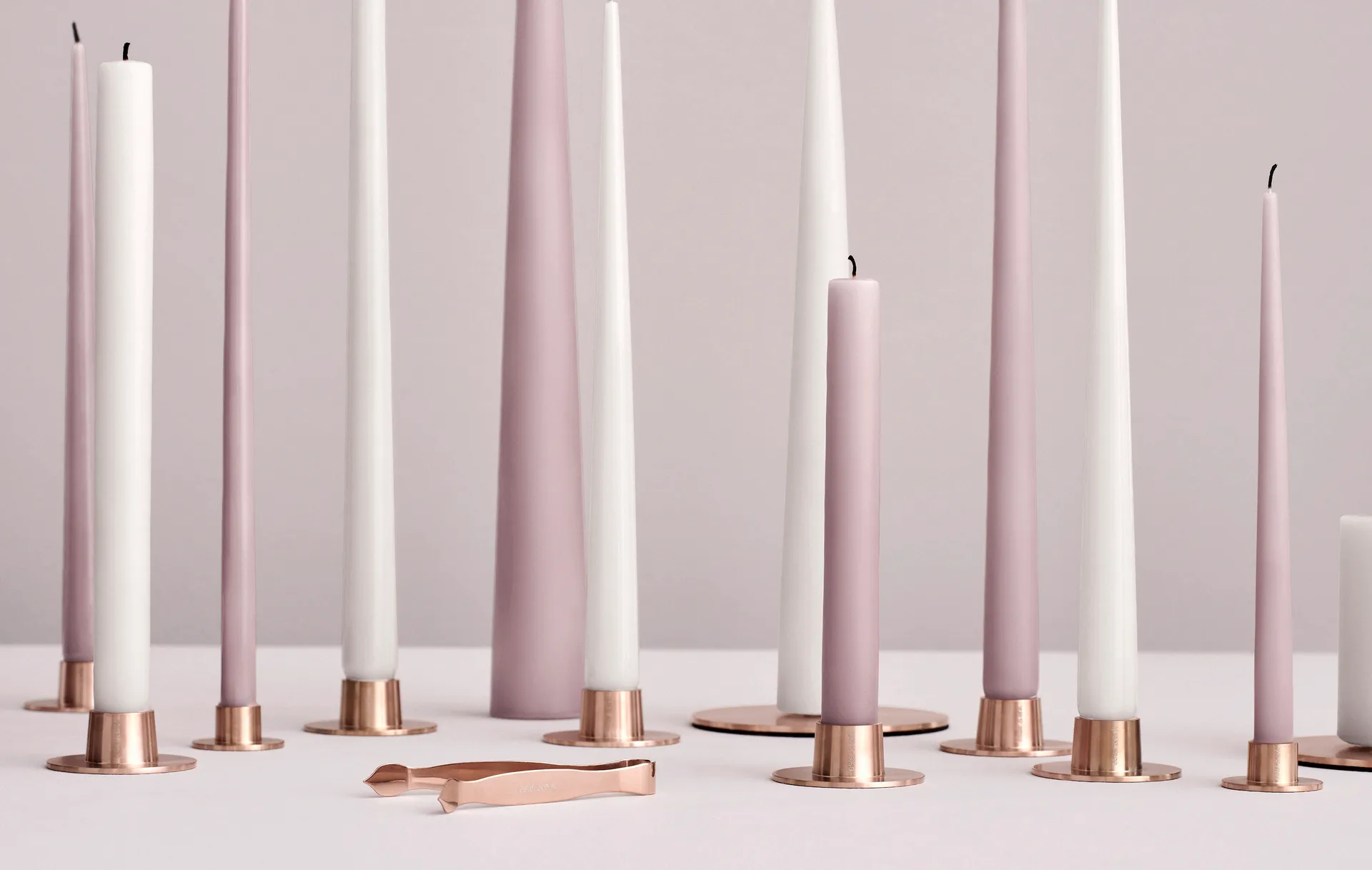 ester & erik kynttilänjalka kiiltävä 2-pakkaus, Roseekulta ester & erik