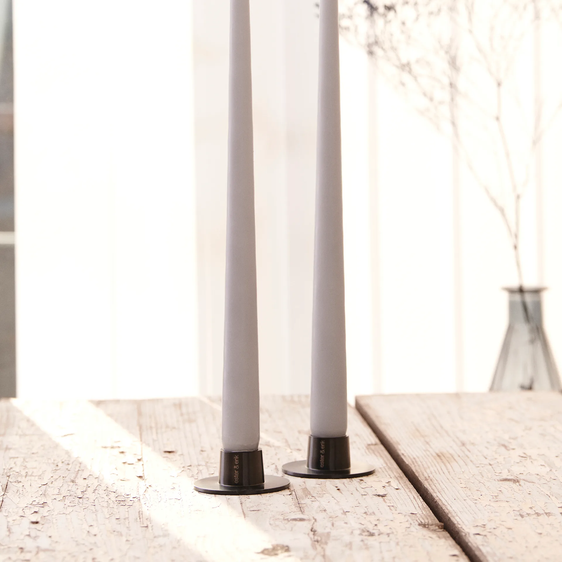 ester & erik kynttilänjalka matta, 2-pakkaus, Musta ester & erik