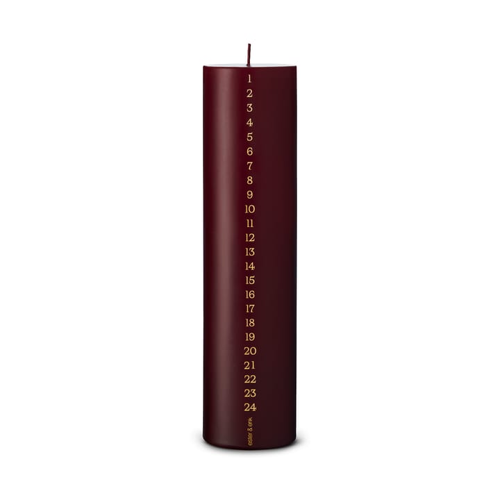 Ester & Erikin kynttiläkalenteri, 25 cm - 44/2 deep wine - Ester & erik