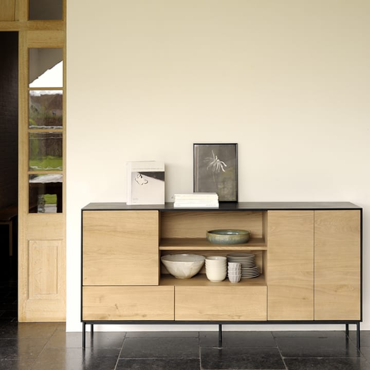 Blackbird sideboard 3 kpl ovia 2 kpl laatikoita - Tammi musta-Avoin - Ethnicraft