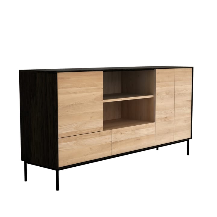 Blackbird sideboard 3 kpl ovia 2 kpl laatikoita - Tammi musta-Avoin - Ethnicraft