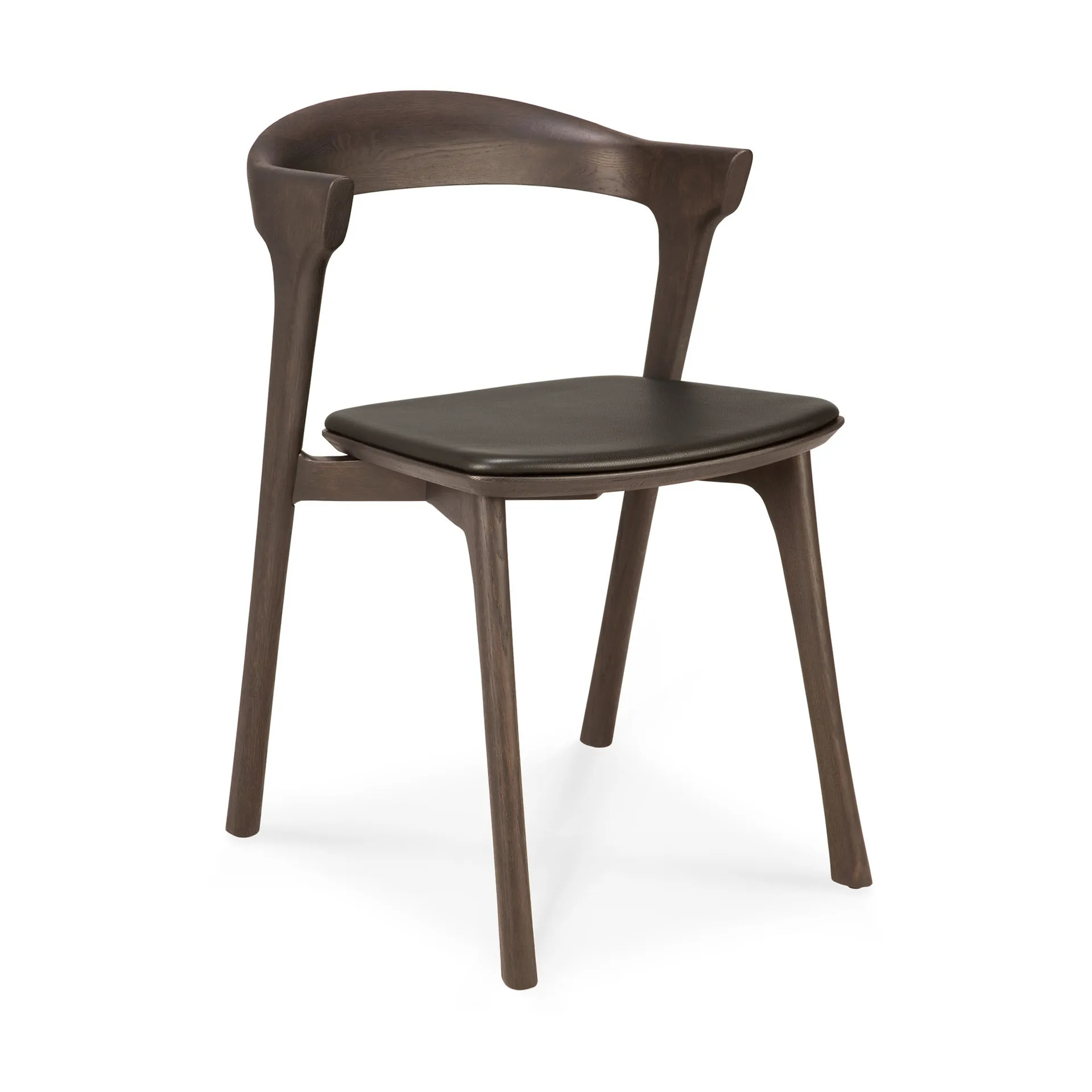 Bok tuoli nahkaistuimella, Ruskeaksi petsattu tammi-ruskea nahka Ethnicraft