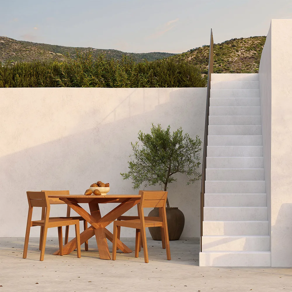 Circle outdoor -ruokapöytä tiikki, Ø 163 cm Ethnicraft