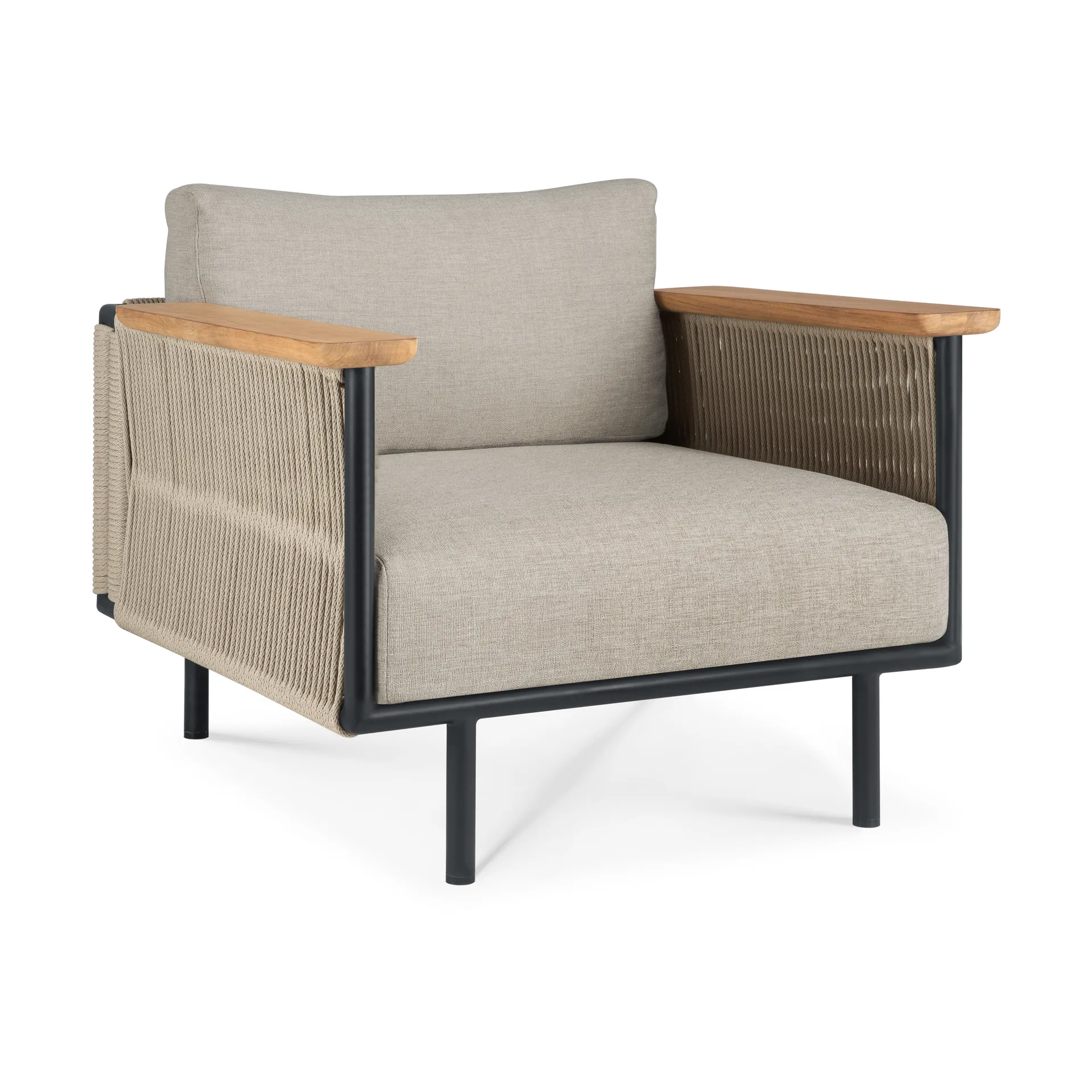 Corbey Outdoor lepotuoli tyynyllä, Aluminium black-Oyster Ethnicraft