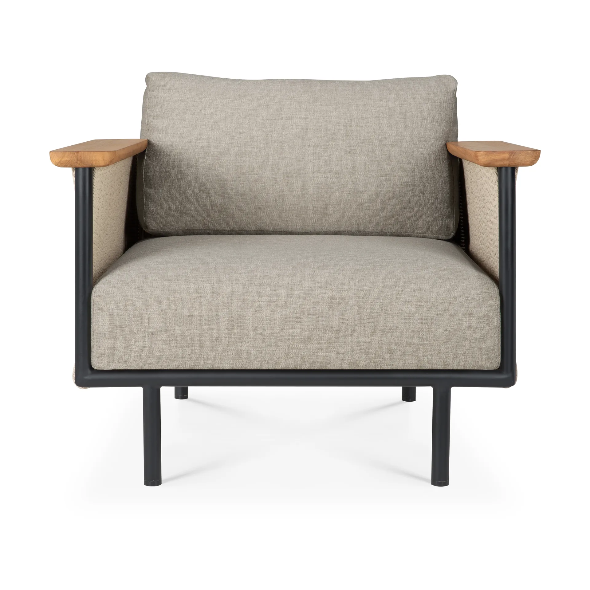 Corbey Outdoor lepotuoli tyynyllä, Aluminium black-Oyster Ethnicraft