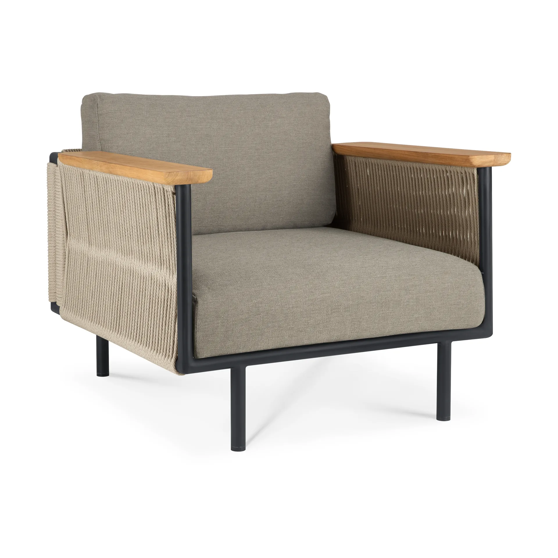 Corbey Outdoor lepotuoli tyynyllä, Aluminium black-Silt Ethnicraft