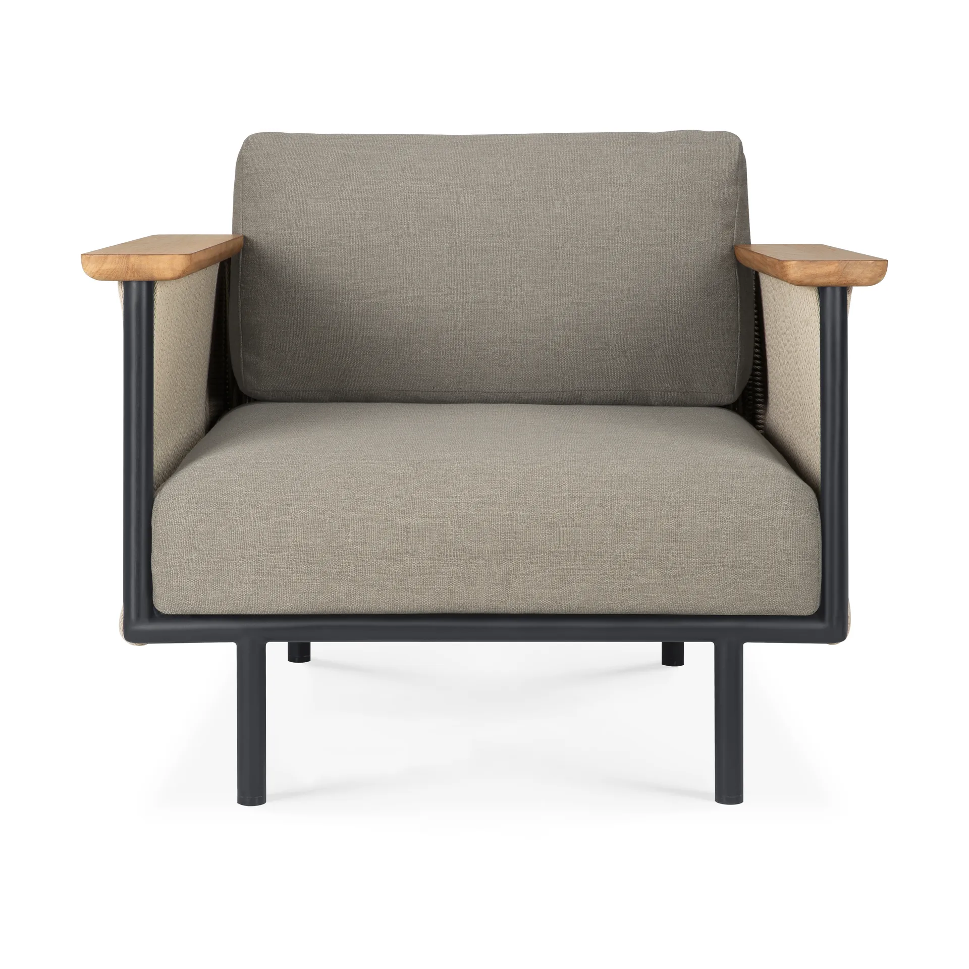 Corbey Outdoor lepotuoli tyynyllä, Aluminium black-Silt Ethnicraft