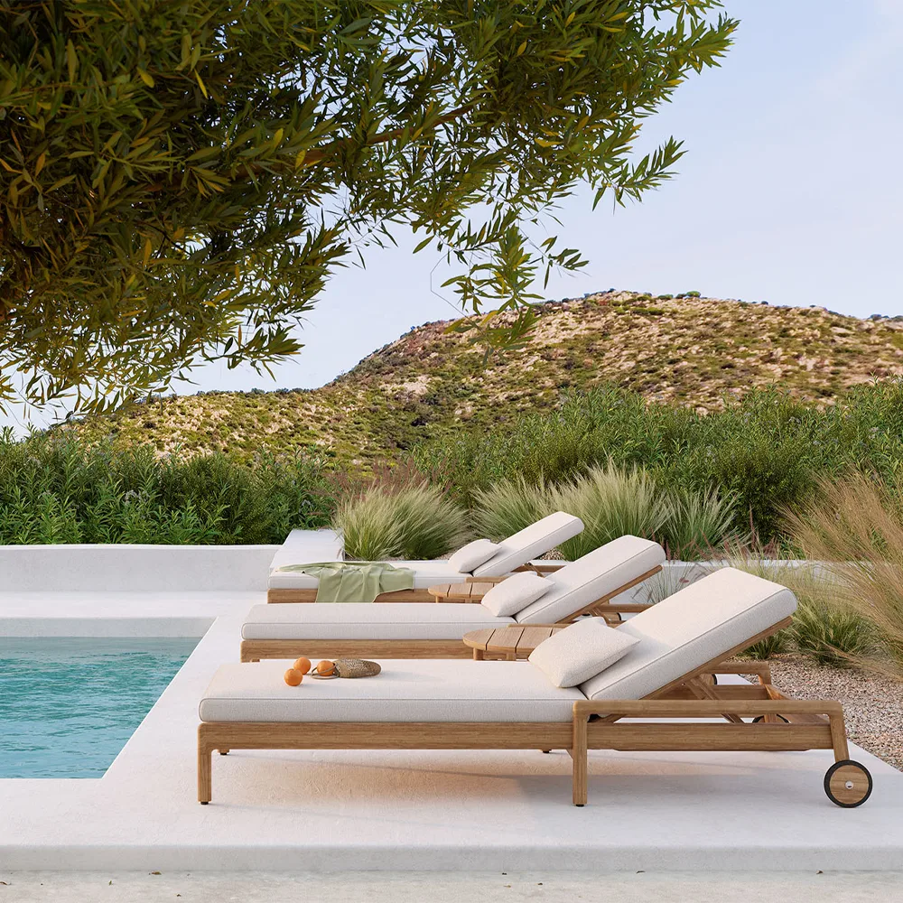 Jack outdoor -aurinkovuode tiikki, Ei sisällä tyynyä Ethnicraft