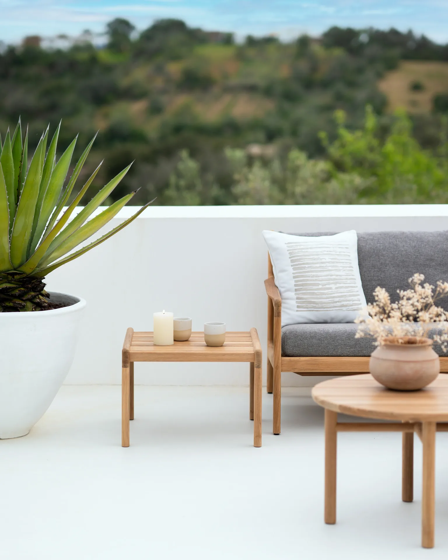 Linear square -tyyny 50 x 50 cm, Valkoinen Ethnicraft