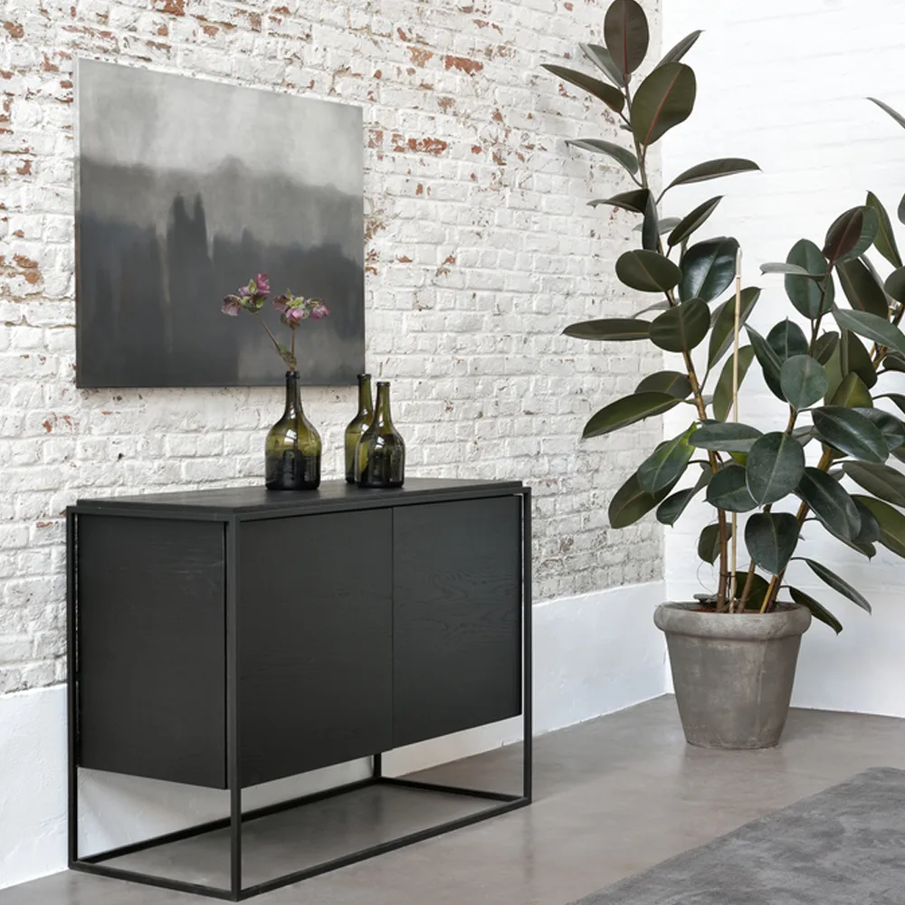 Monolit sideboard, Musta tammi 2 ovea-Metalli Ethnicraft