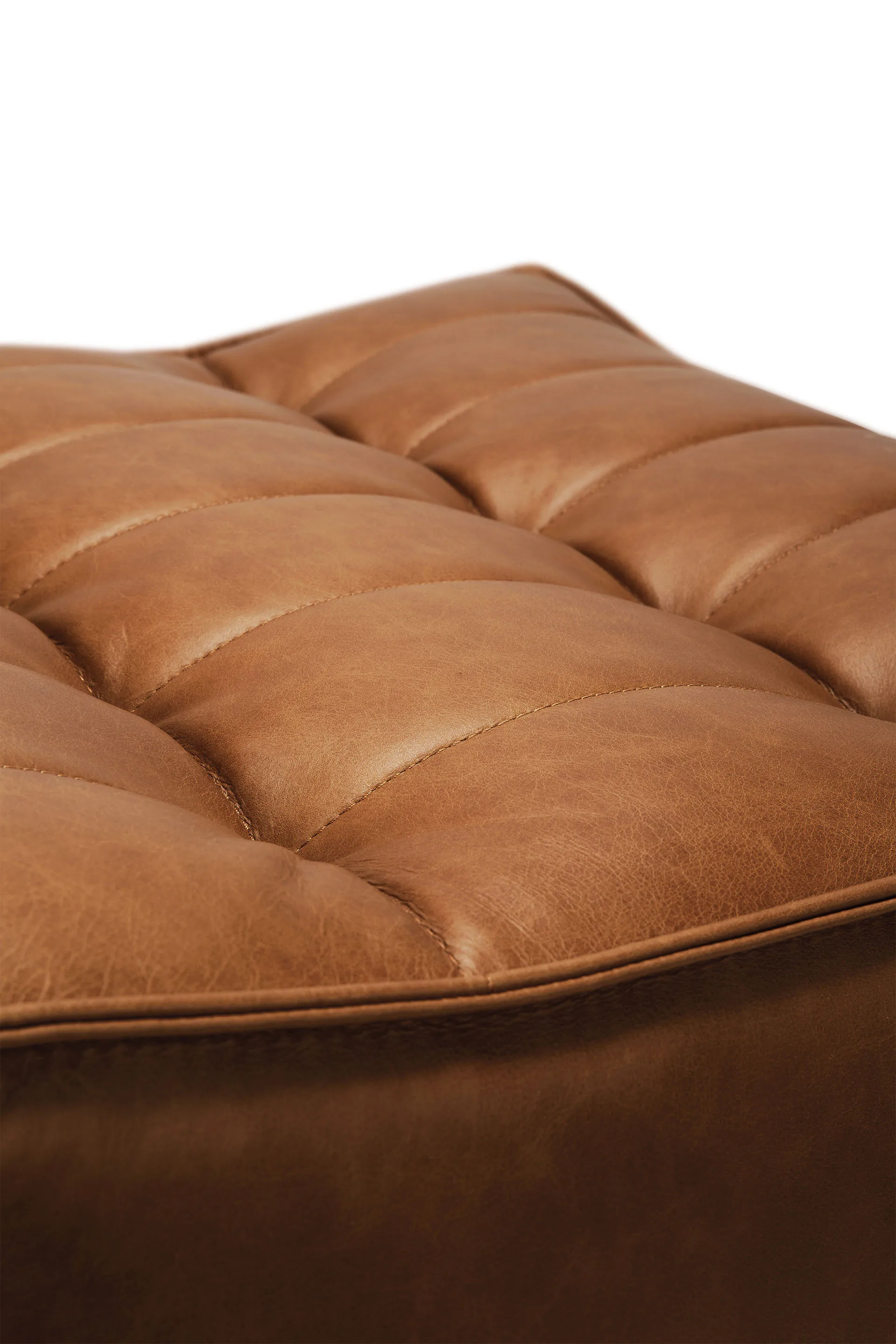 N701 jalkarahi 70x70 cm, Aniline leather brown Ethnicraft