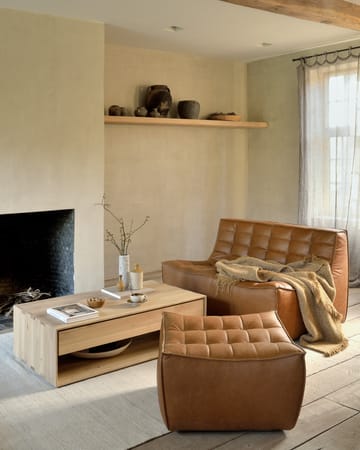 N701 jalkarahi 70x70 cm - Aniline leather brown - Ethnicraft
