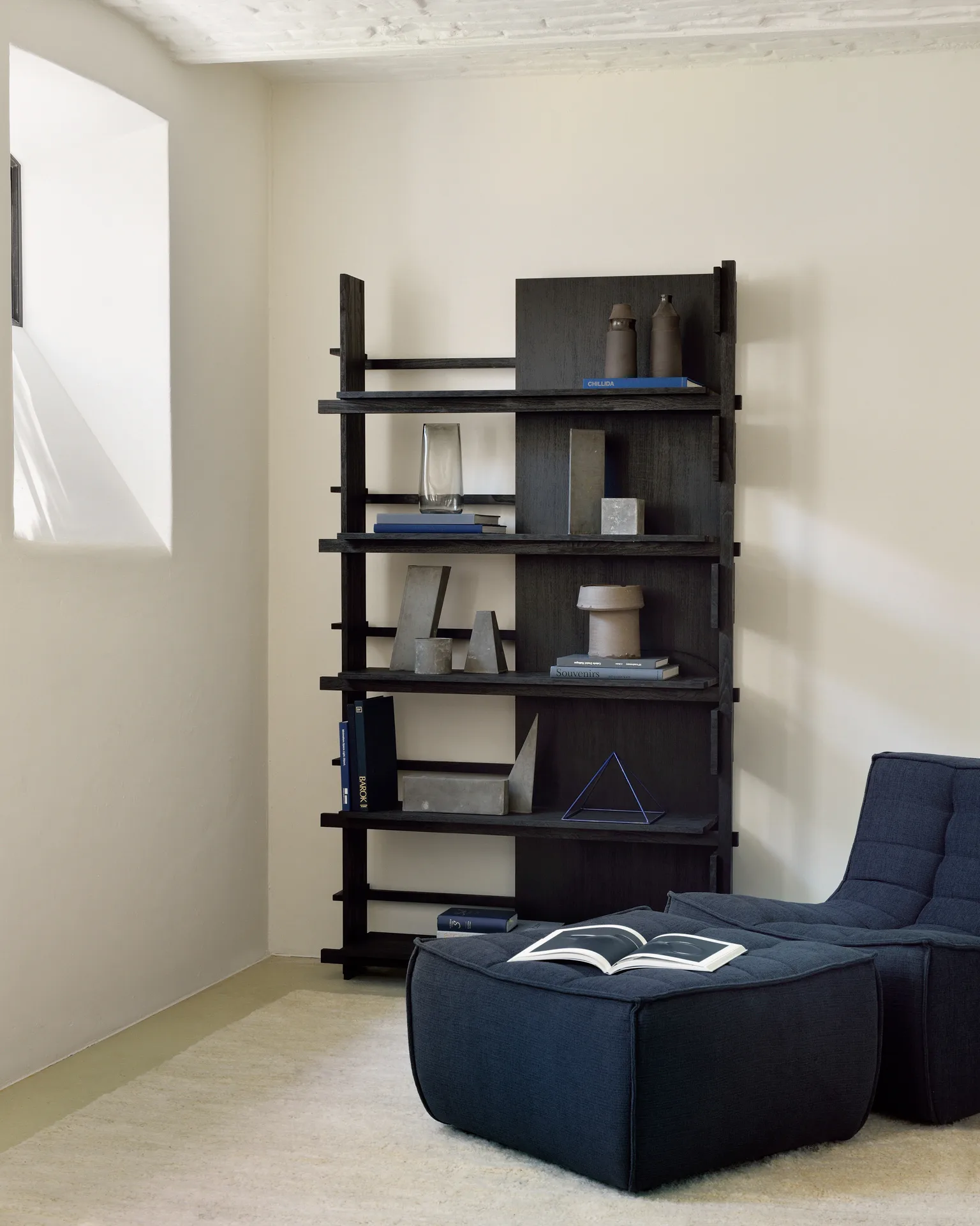 N701 jalkarahi 70x70 cm, Graphite (siniharmaa) Ethnicraft