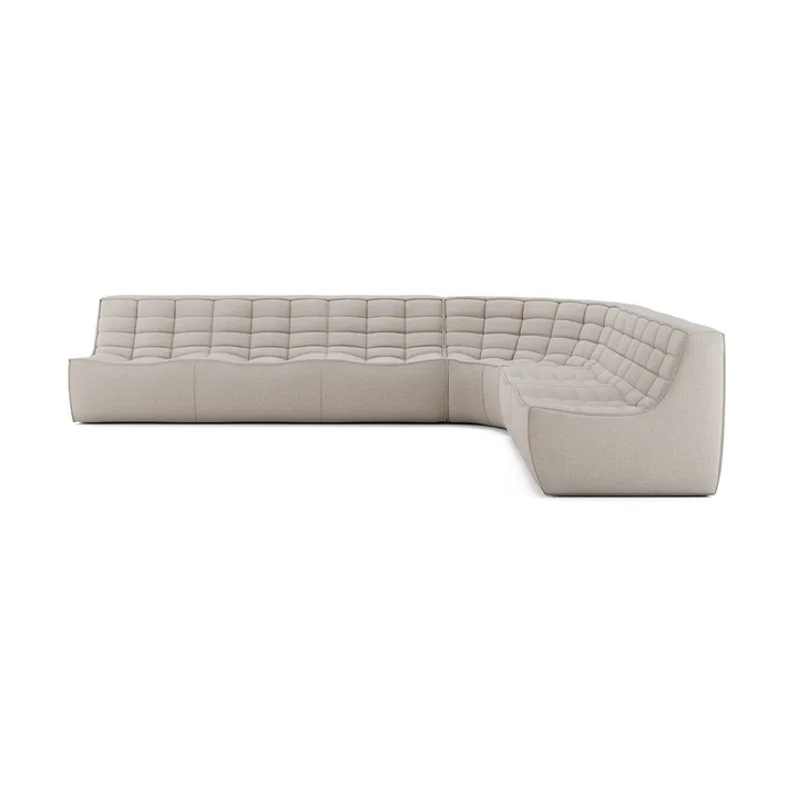 N701 moduulin kulmasohva pyöristetyllä kulmalla, kangas Beige, 330x260 cm - Ethnicraft
