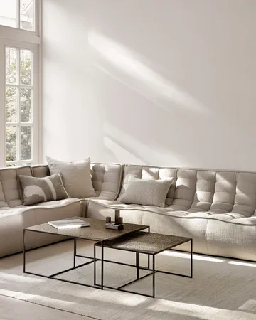 N701 moduulin kulmasohva suoralla kulmalla, kangas Beige, 301×231 cm - Ethnicraft