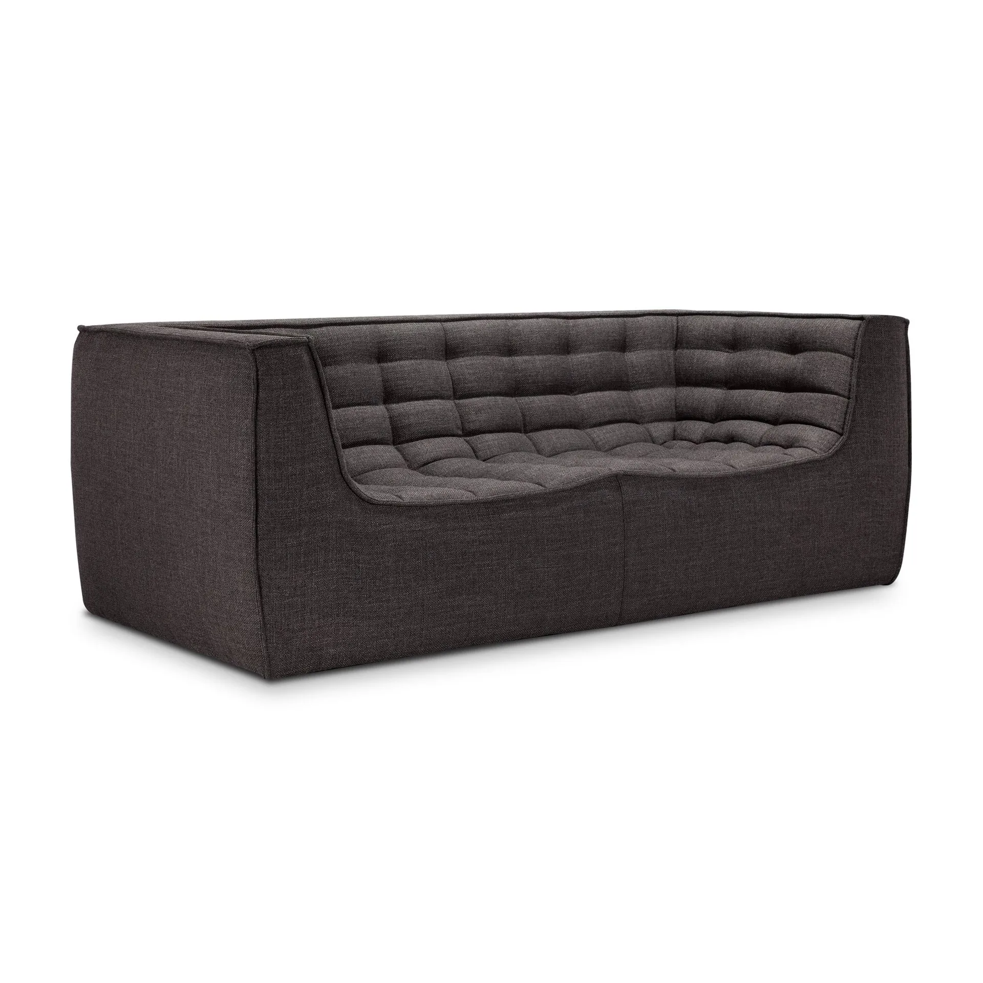 N701 sohva 2-istuttava, Dark grey, käsinojilla Ethnicraft