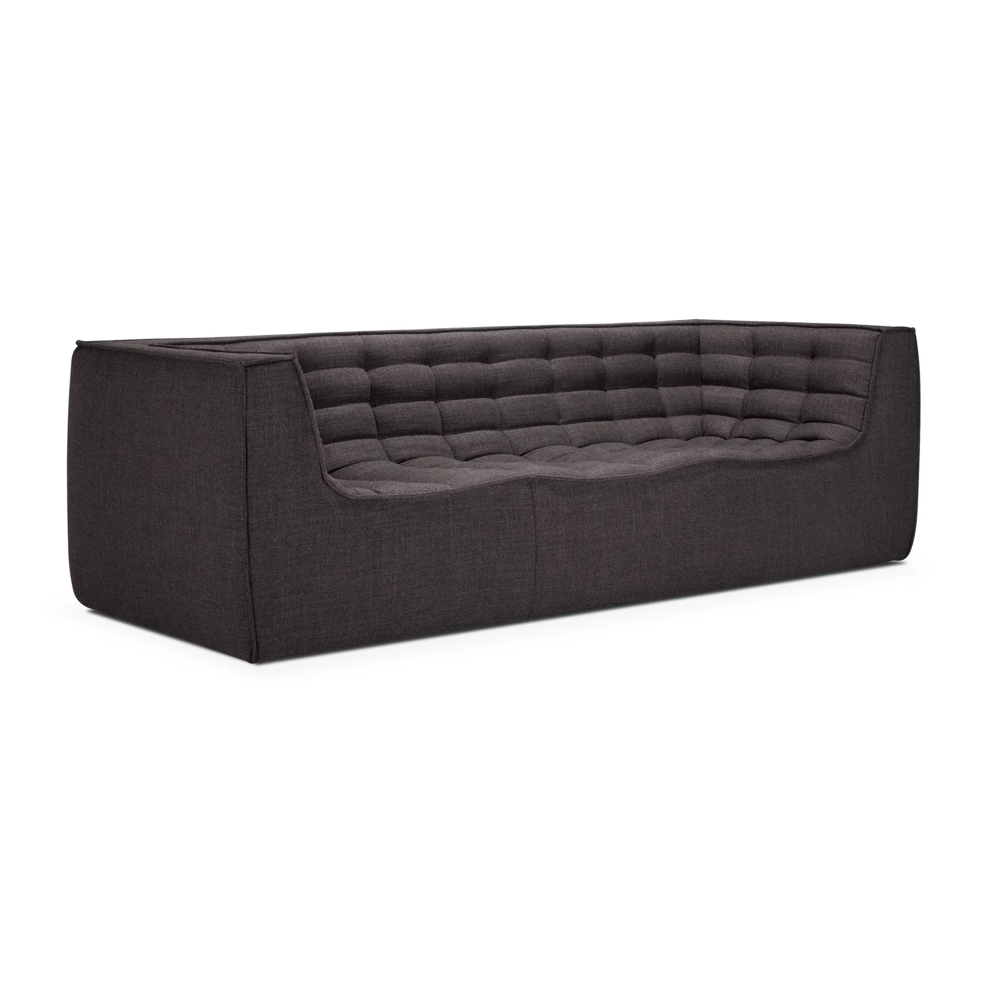 N701 sohva 3-istuttava, Dark grey, käsinojilla Ethnicraft