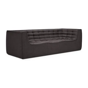 N701 sohva 3-istuttava - Dark grey, käsinojilla - Ethnicraft