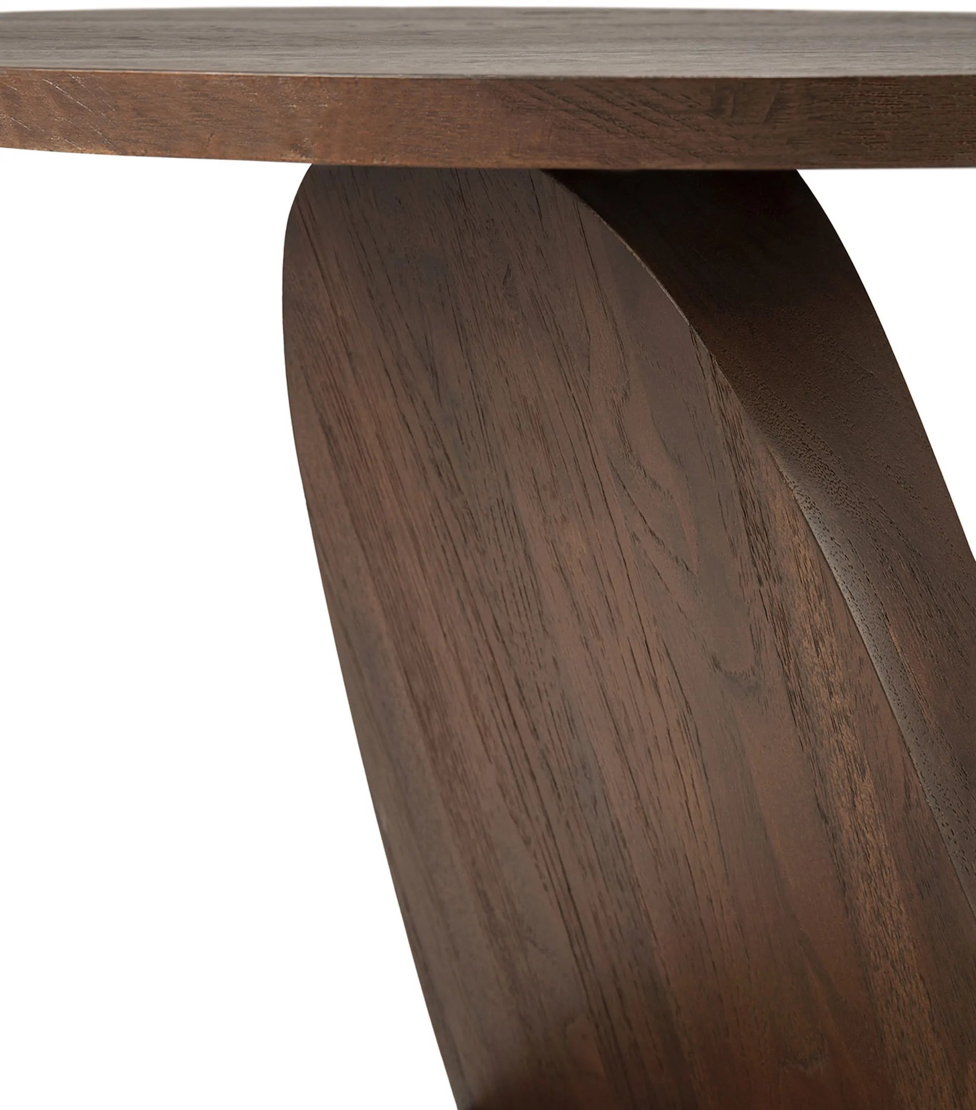 Oblic sivupöytä Ø 52 cm, Ruskeaksi petsattu tiikki Ethnicraft