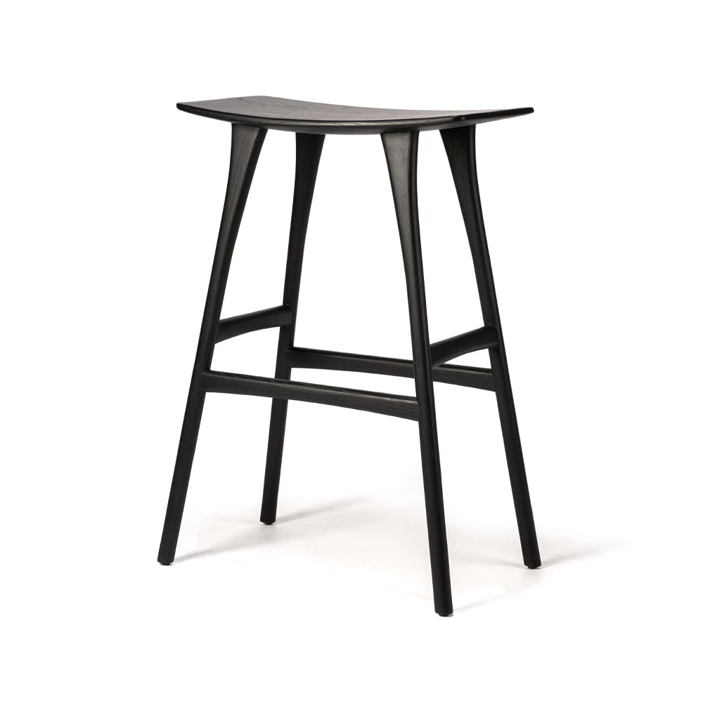 Ethnicraft Osso baarituoli 80x57 cm Black | Skandinaavinen Sisustus | Baarijakkarat | Musta