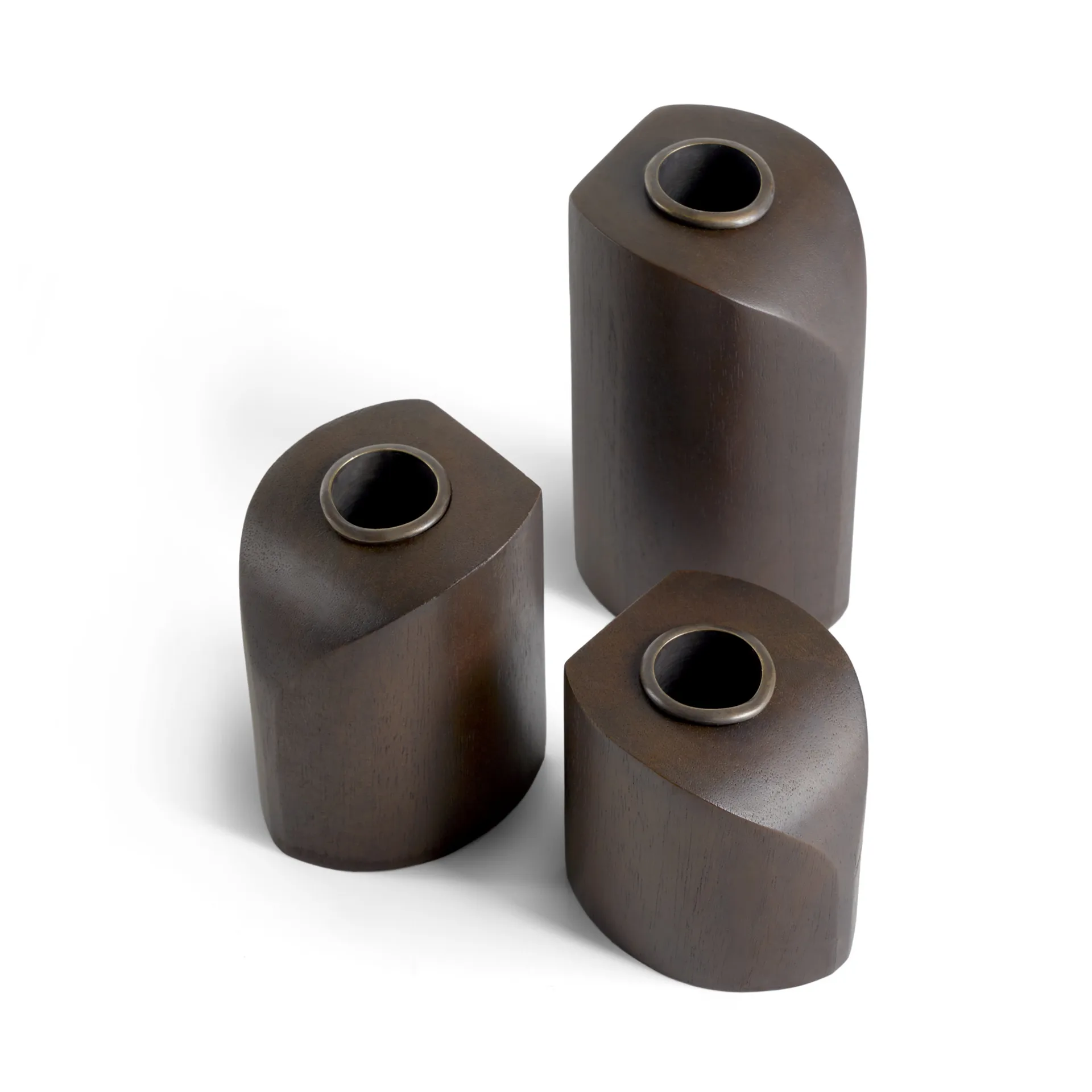 PI kynttilänjalka 3 osaa, Tummanruskeaksi petsattu mahonki Ethnicraft