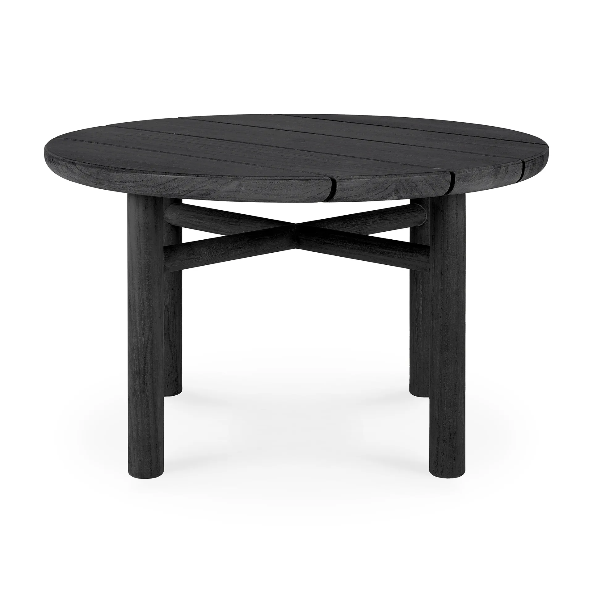 Quatro outdoor -sohvapöytä mustaksi petsattu tiikki, Ø 59 cm Ethnicraft
