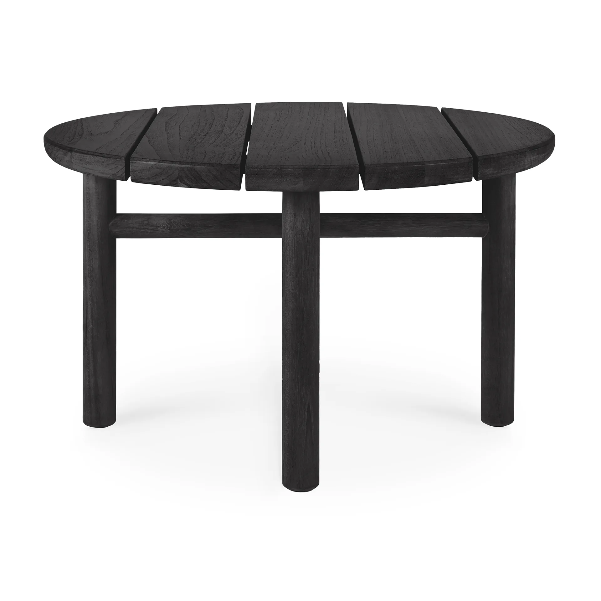 Quatro outdoor -sohvapöytä mustaksi petsattu tiikki, Ø 59 cm Ethnicraft
