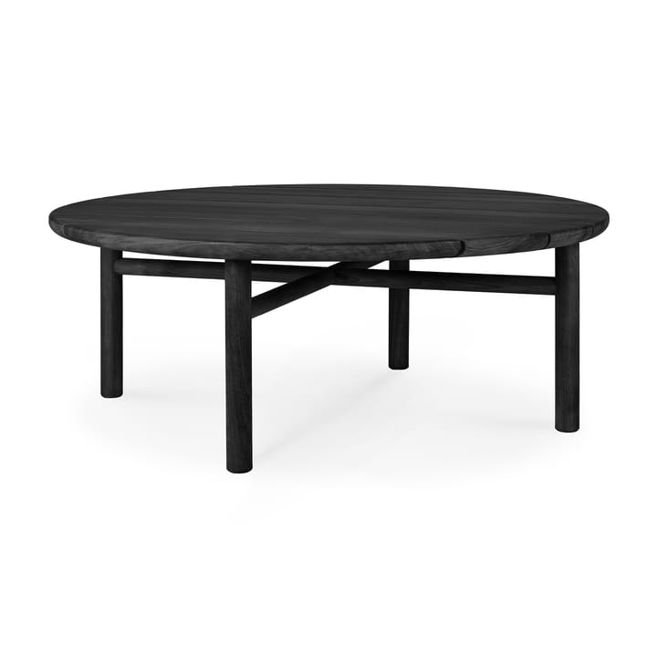 Quatro outdoor -sohvapöytä mustaksi petsattu tiikki, Ø 95 cm Ethnicraft