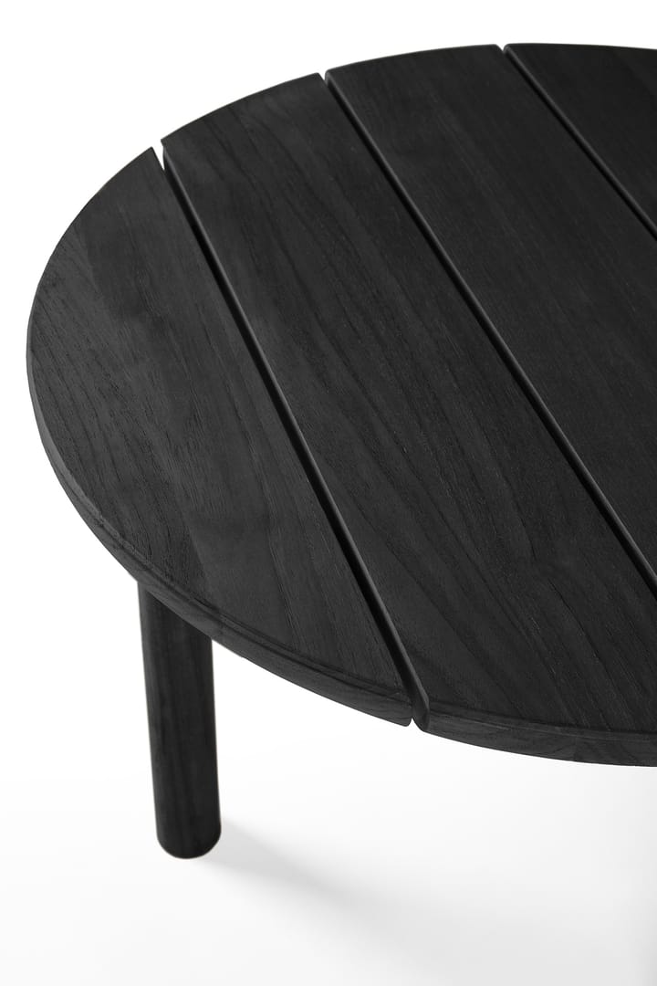 Quatro outdoor -sohvapöytä mustaksi petsattu tiikki, Ø 95 cm Ethnicraft
