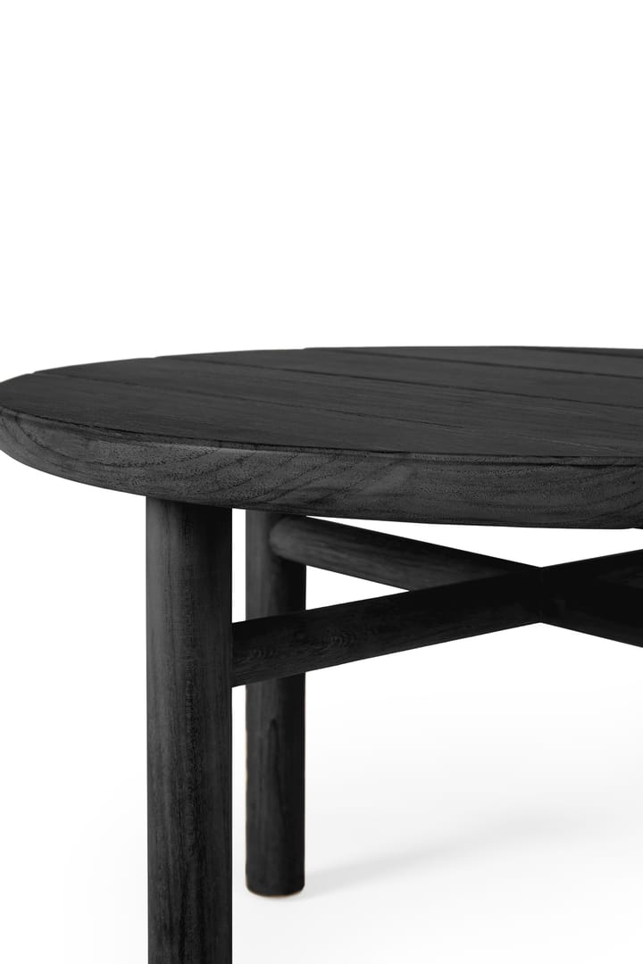 Quatro outdoor -sohvapöytä mustaksi petsattu tiikki, Ø 95 cm Ethnicraft