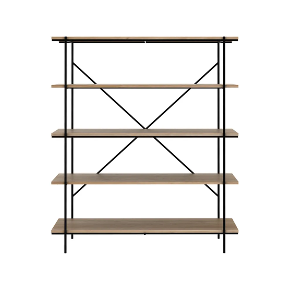 Rise hylly, Oak wax oil-Black metal 165 cm Ethnicraft