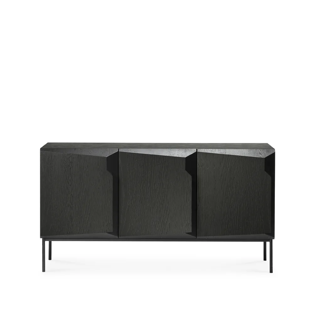 Stairs sideboard 3 ovea, Mustaksi petsattu tammi 150 x 80 x 46 cm Ethnicraft