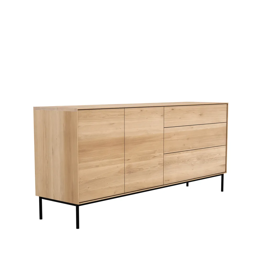Whitebird sideboard, Tammi-Metalli 2 ovea 3 laatikkoa Ethnicraft