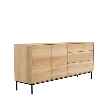 Whitebird sideboard - Tammi-Metalli 2 ovea 3 laatikkoa - Ethnicraft