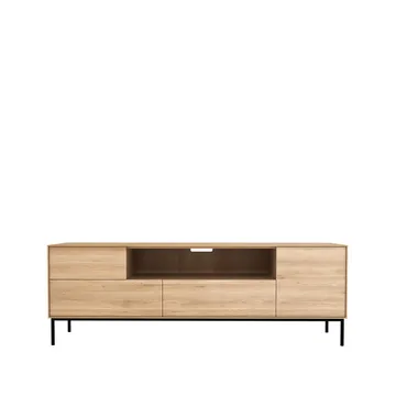 Whitebord mediataso 180 cm - Oak wax oil-Black Metal - Ethnicraft