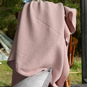 Stripe päiväpeite kivipestyä puuvillaa 180 x 260 - Dusty rose - Etol Design