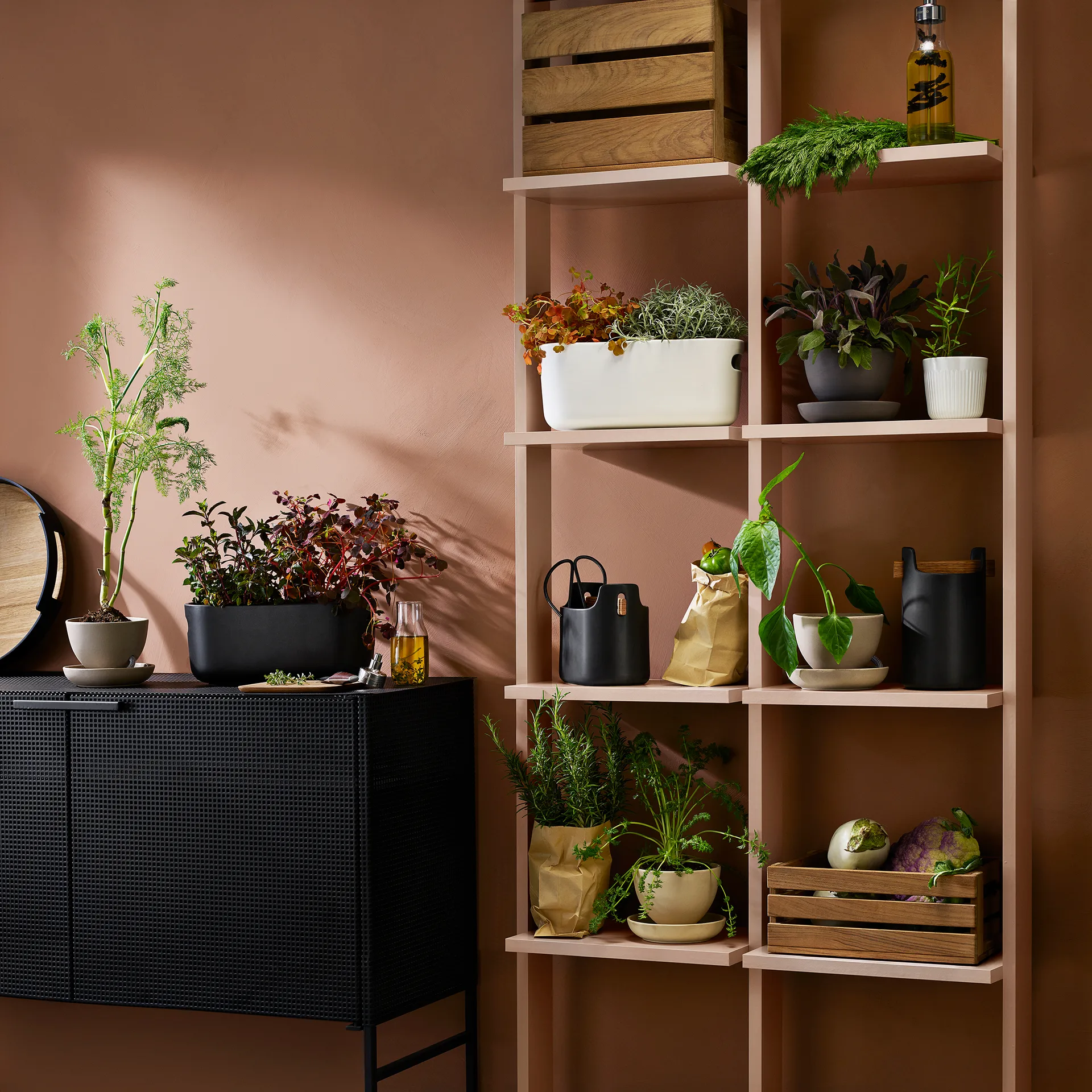 Eva Solo herb organiser, itsekasteleva, Musta Eva Solo