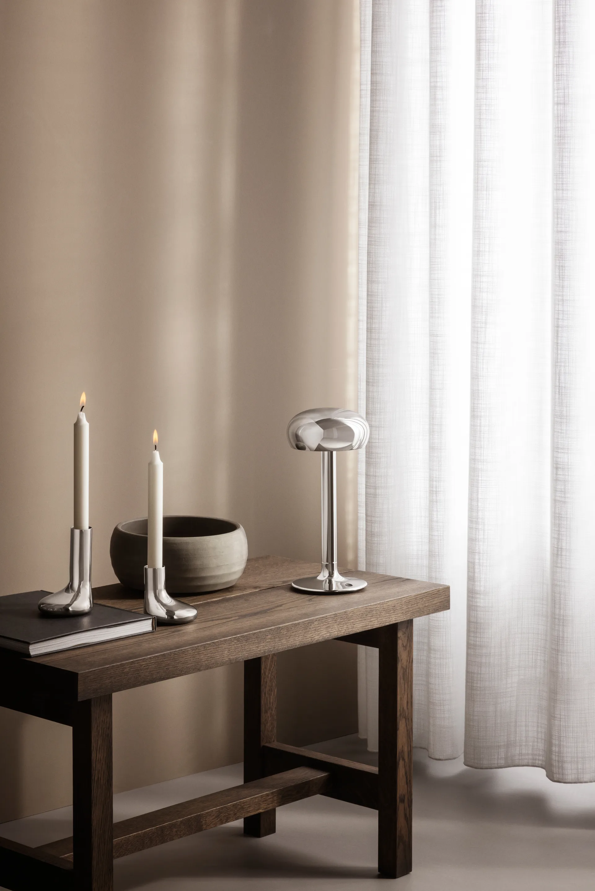 Eva Solo Mellow kynttilänjalka 12 cm, Hopea Eva Solo