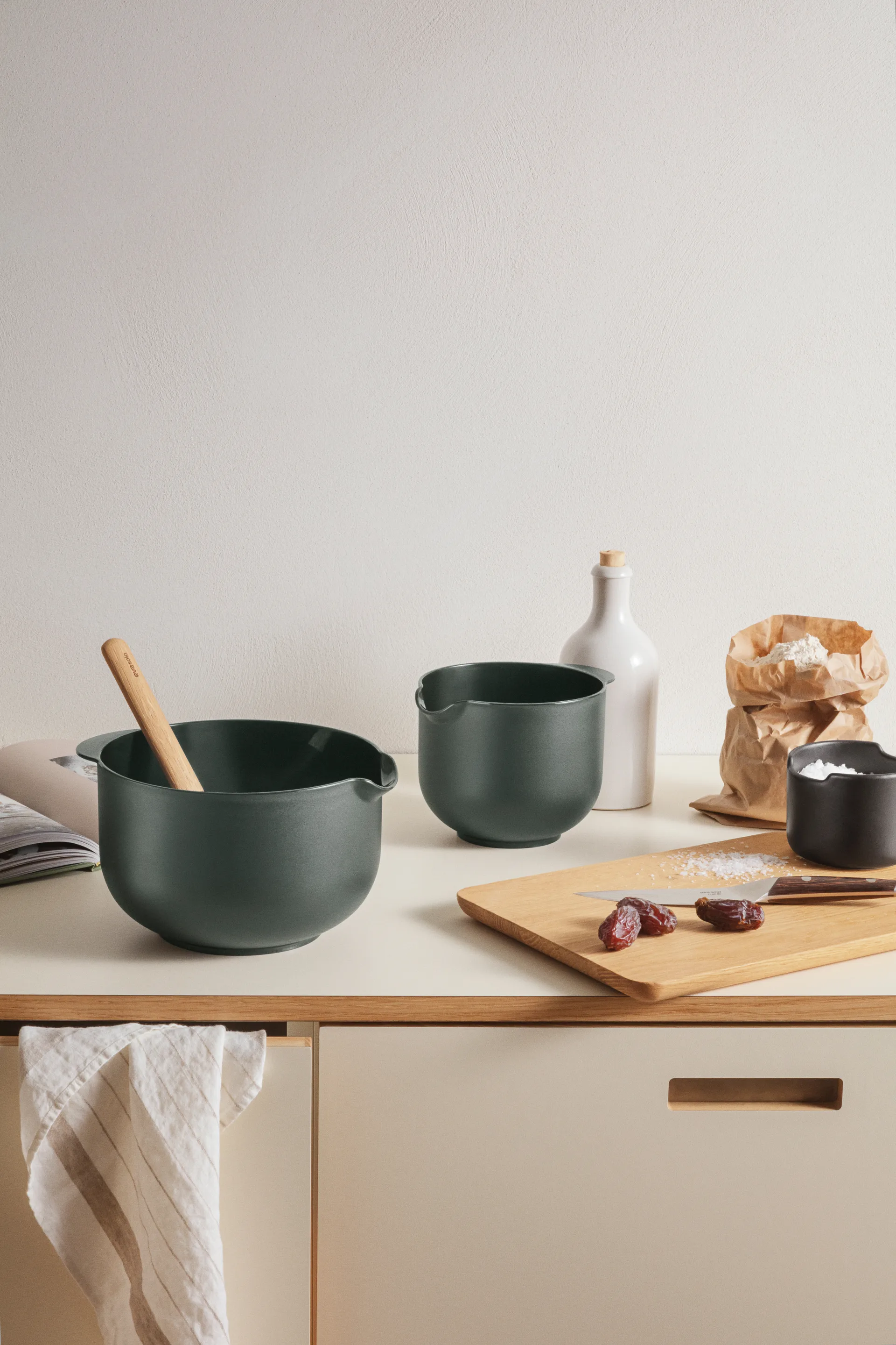 Eva Trio sekoituskulho, Emerald green, 3 osaa Eva Solo