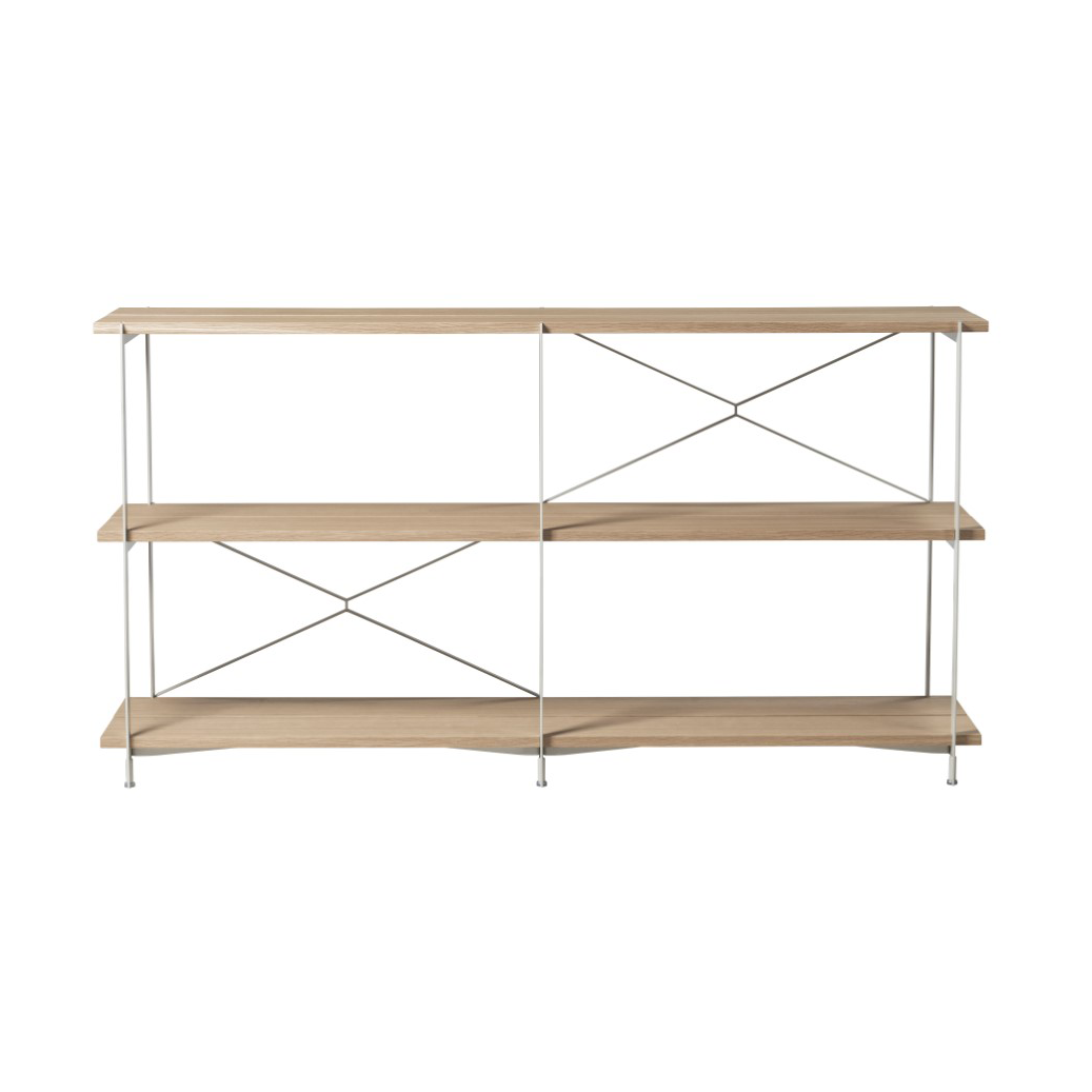 FDB Mbler A91 Nordhavn hyllyjärjestelmä Oak nature lacquered Silk Grey LS