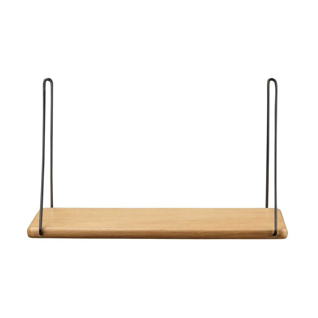 B145 Hylly kiinnikkeillä, 20x45 cm oak nature-black lacquered FDB Møbler