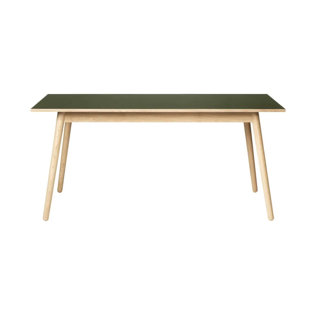 C35B ruokapöytä 82x160 cm, Olive green-oak nature lacquered FDB Møbler