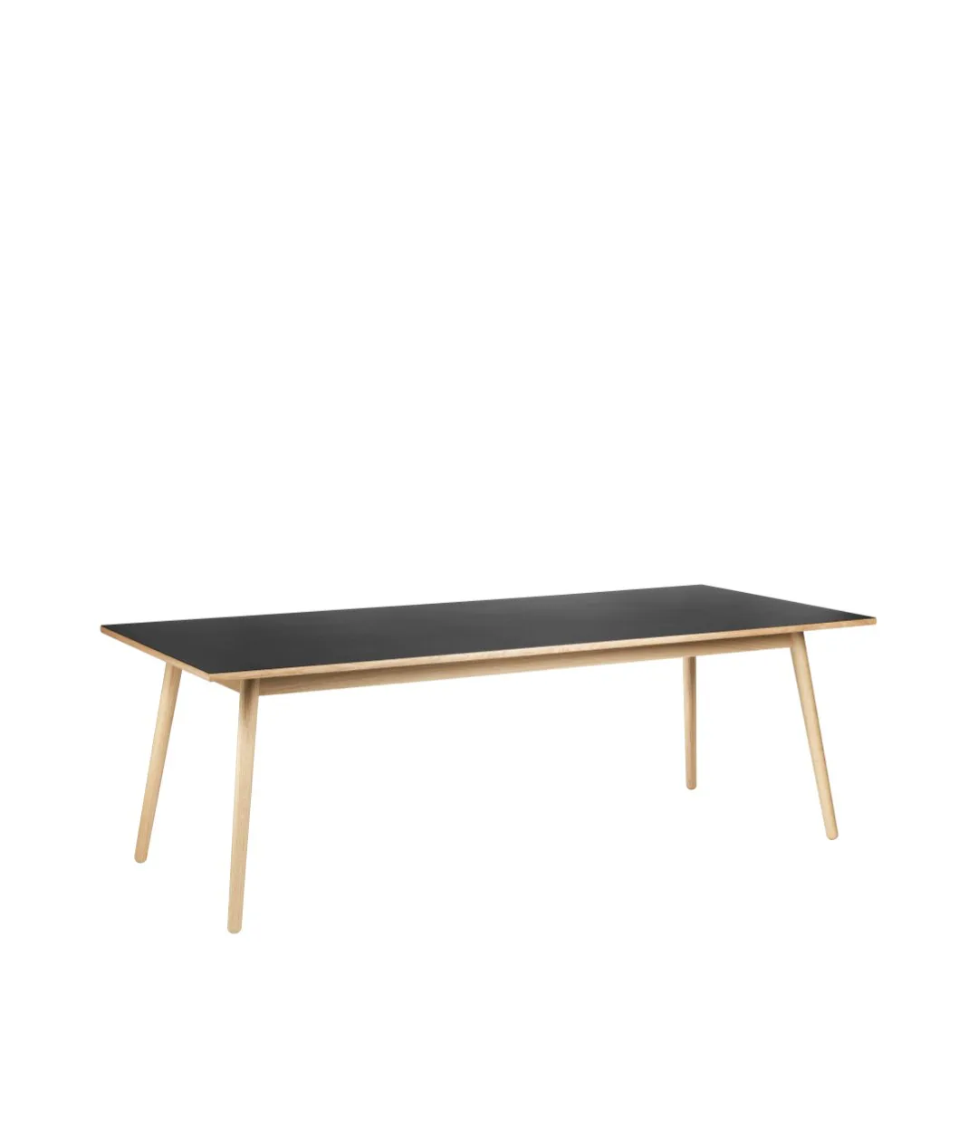 C35C ruokapöytä 95x220 cm, Black-oak nature lacquered FDB Møbler