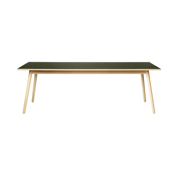 C35C ruokapöytä 95x220 cm - Olive green-oak nature lacquered - FDB Møbler