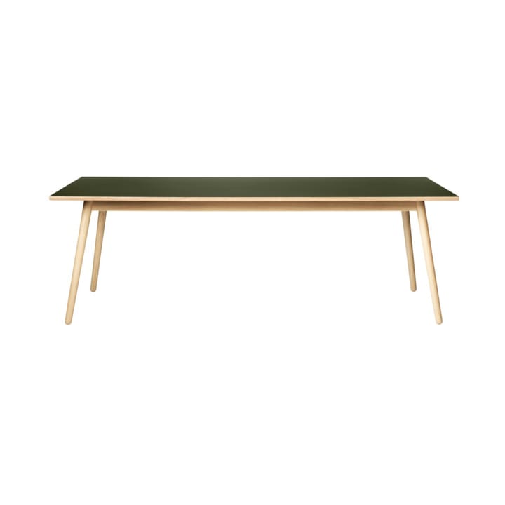 C35C ruokapöytä 95x220 cm - Olive green-oak nature lacquered - FDB Møbler