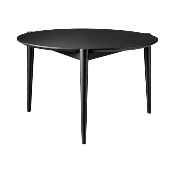 D102 Søs sohvapöytä Ø70 cm - Oak black painted - FDB Møbler