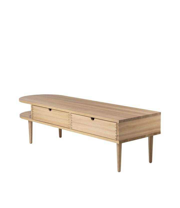 F24 Radius penkki, Oak nature lacquered 45x145 cm FDB Møbler