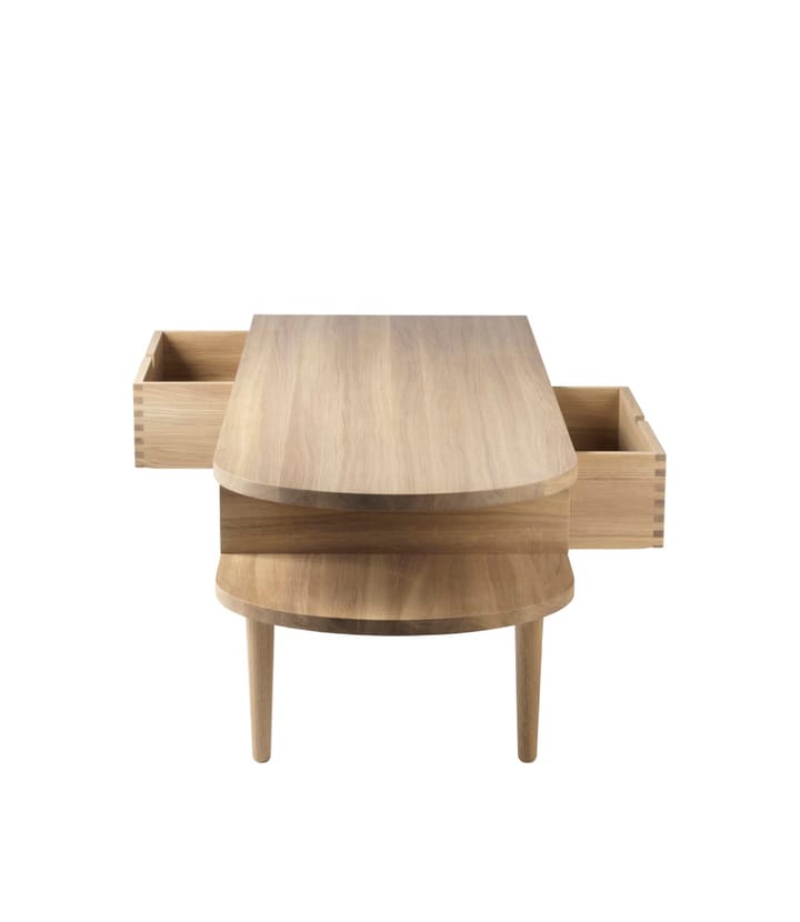 F24 Radius penkki, Oak nature lacquered 45x145 cm FDB Møbler